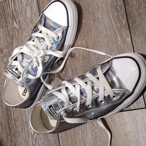 Converse womens silver sneakers. Size 6